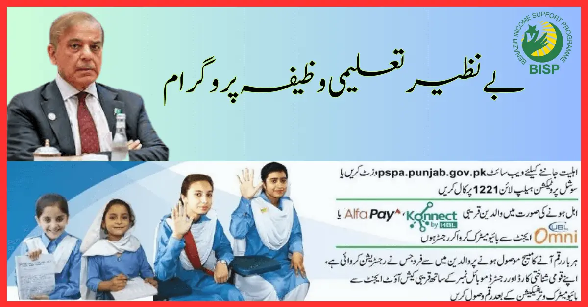 Congratulation: Benazir Taleemi Wazifa New Payment Online Application Form 14 August 2024 