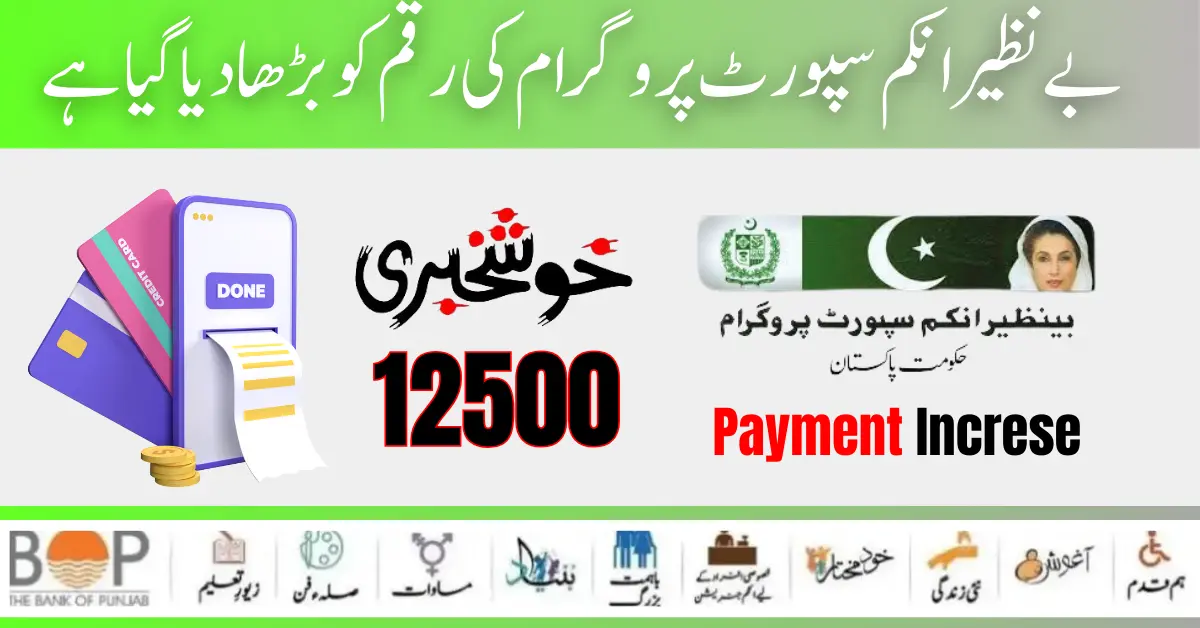 Benazir Income Support Program New payment Increase of 12500 Start 2024 