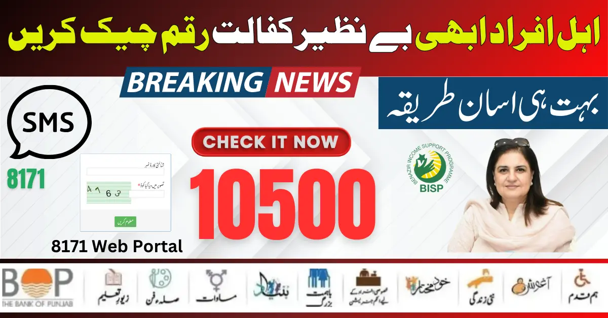 Check BISP Kafaalat Payment Through Portal Or 8171 SMS 