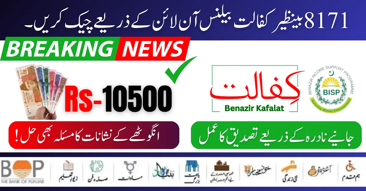 8171 Benazir Kafaalat Balance Check By CNIC Online