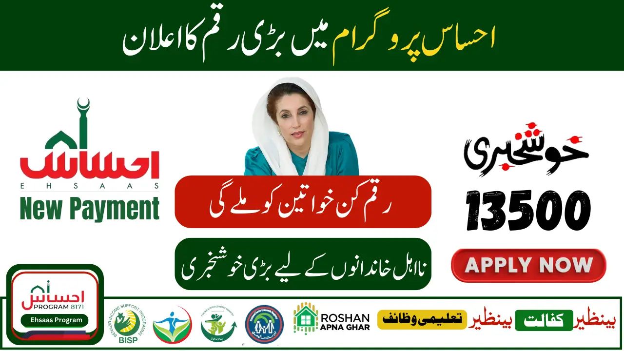 Check Online Ehsaas Program 13500 BISP 8171 Web Portal By CNIC Card 